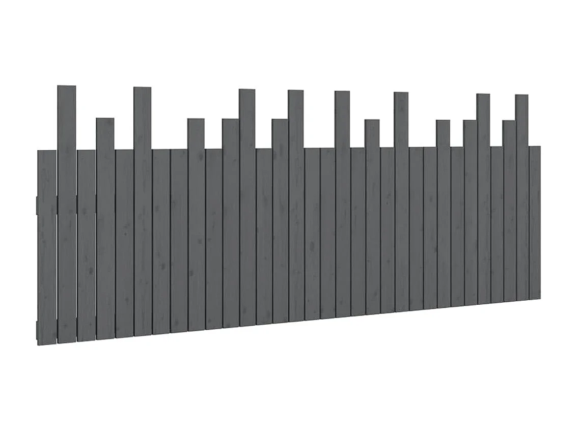 Tête de lit murale Gris 204x3x80 Bois massif de pin