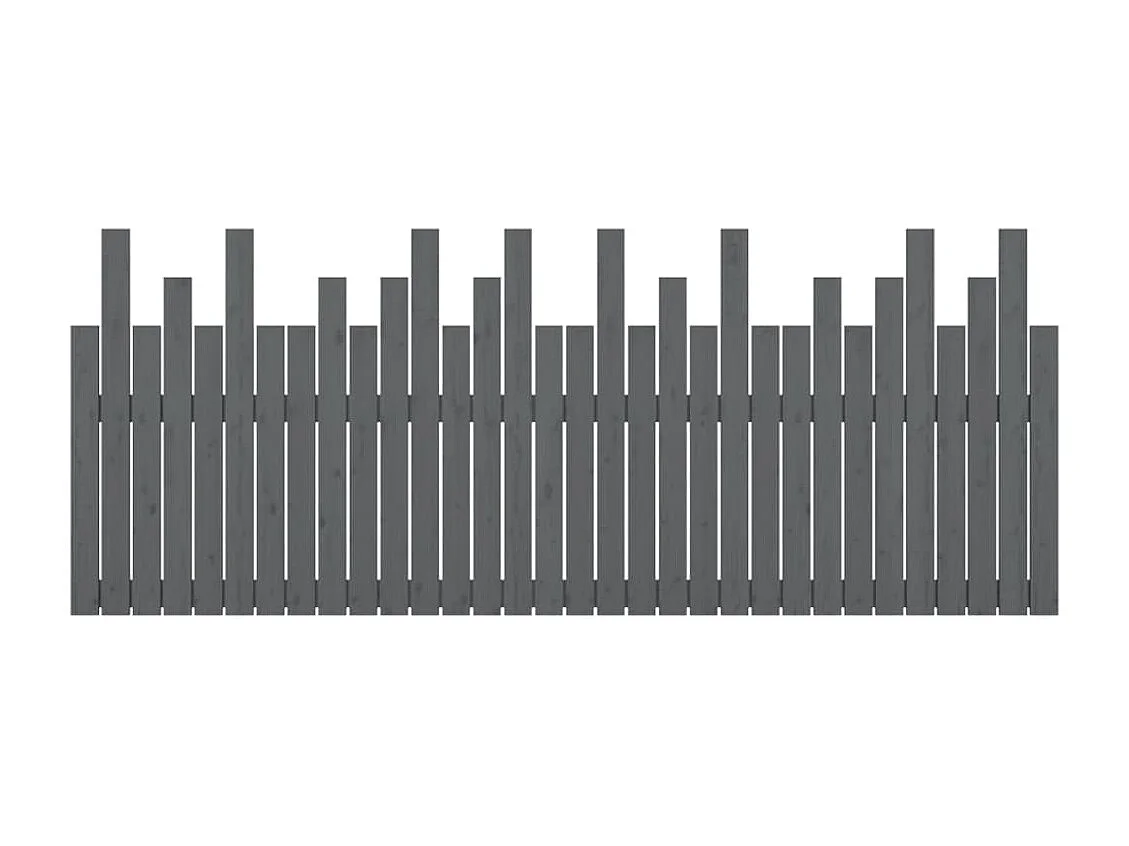 Tête de lit murale Gris 204x3x80 Bois massif de pin