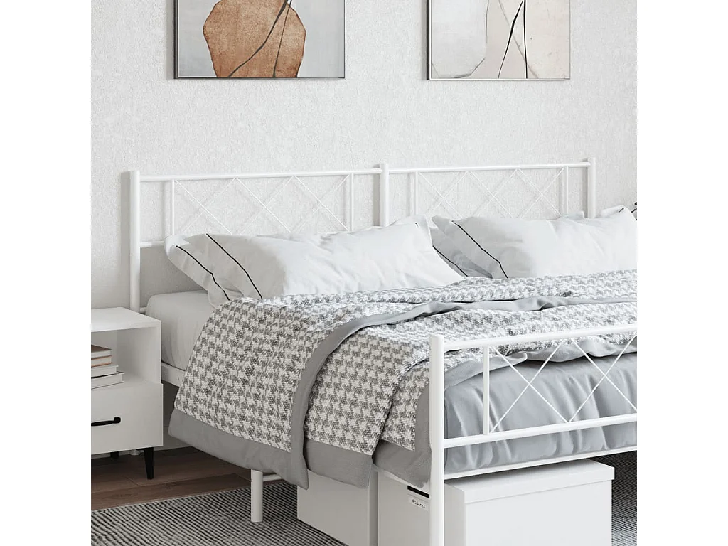 Tête de lit métal blanc 193cm