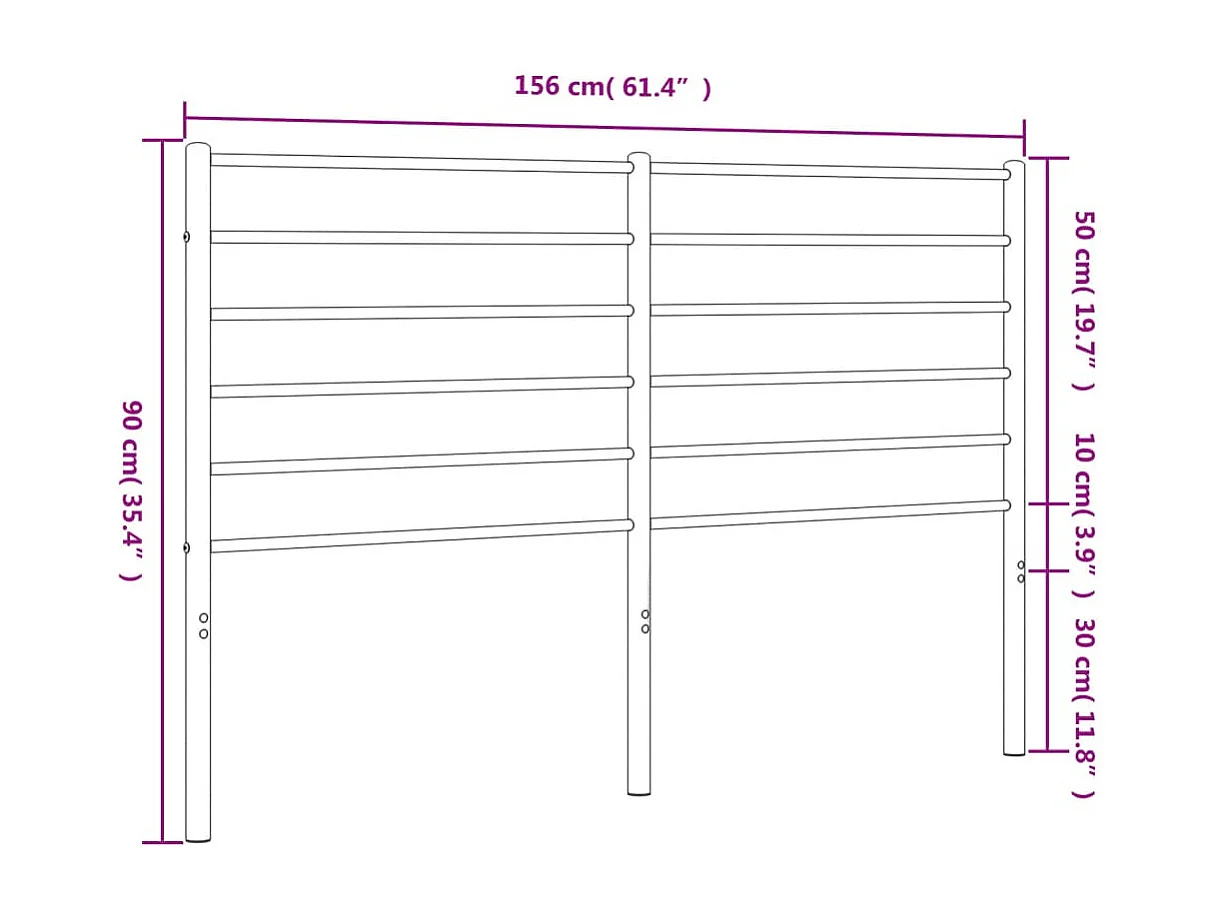 Tête de lit métal noir 150cm