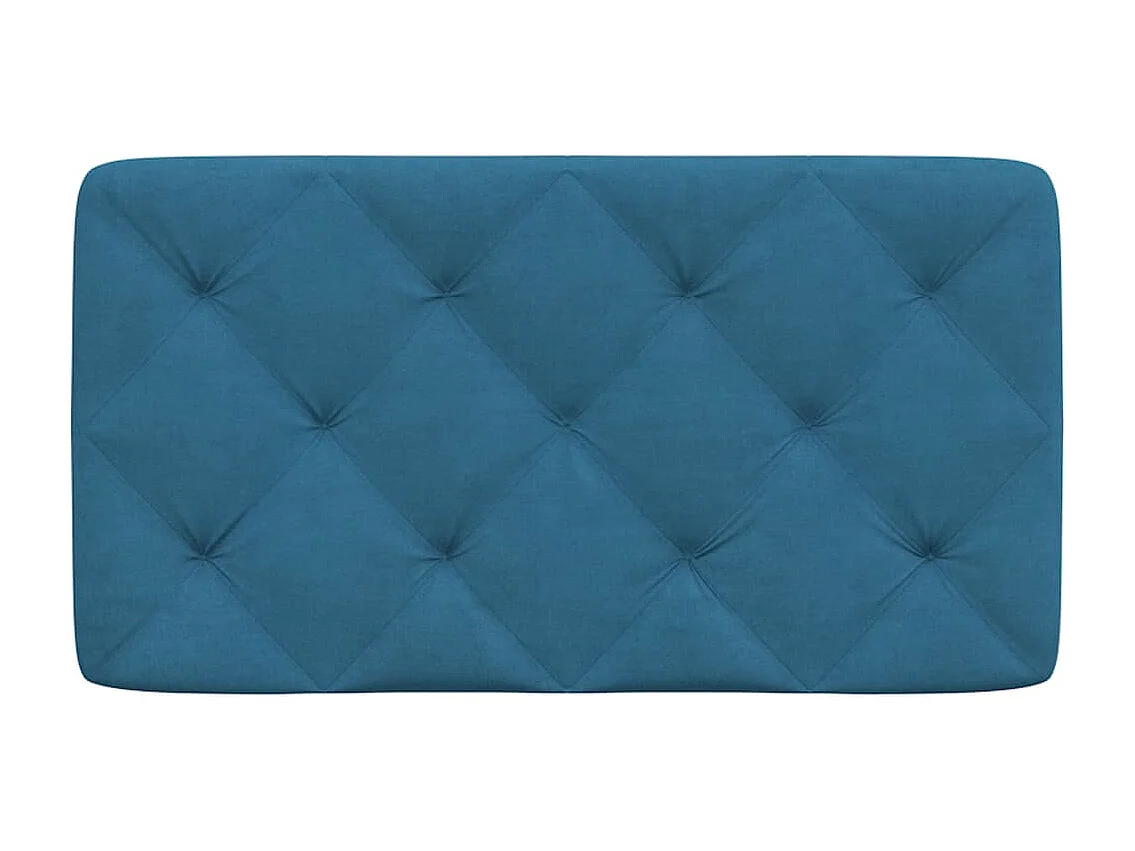 Coussin de tête de lit bleu 90cm velours