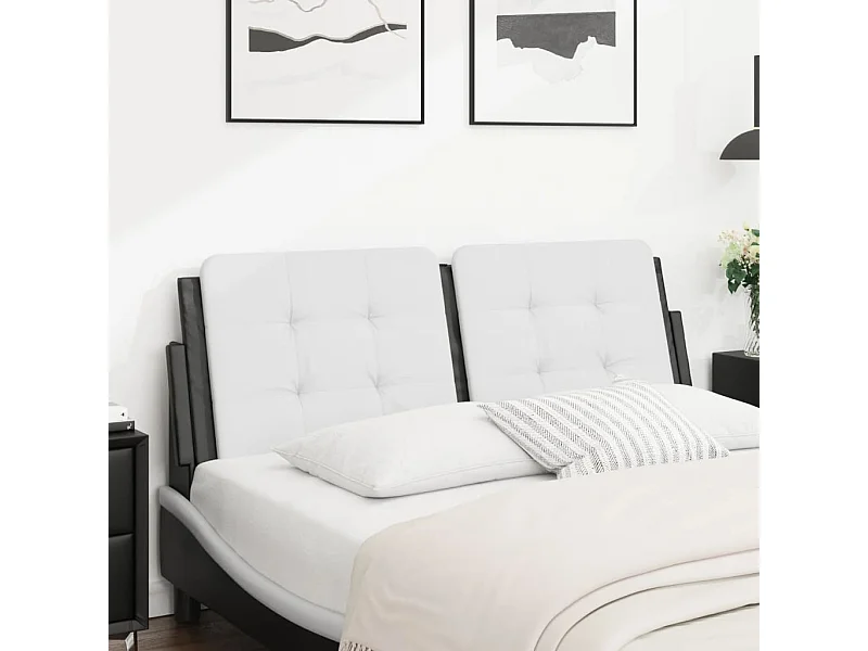 Coussin de tête de lit noir et blanc 120cm similicuir