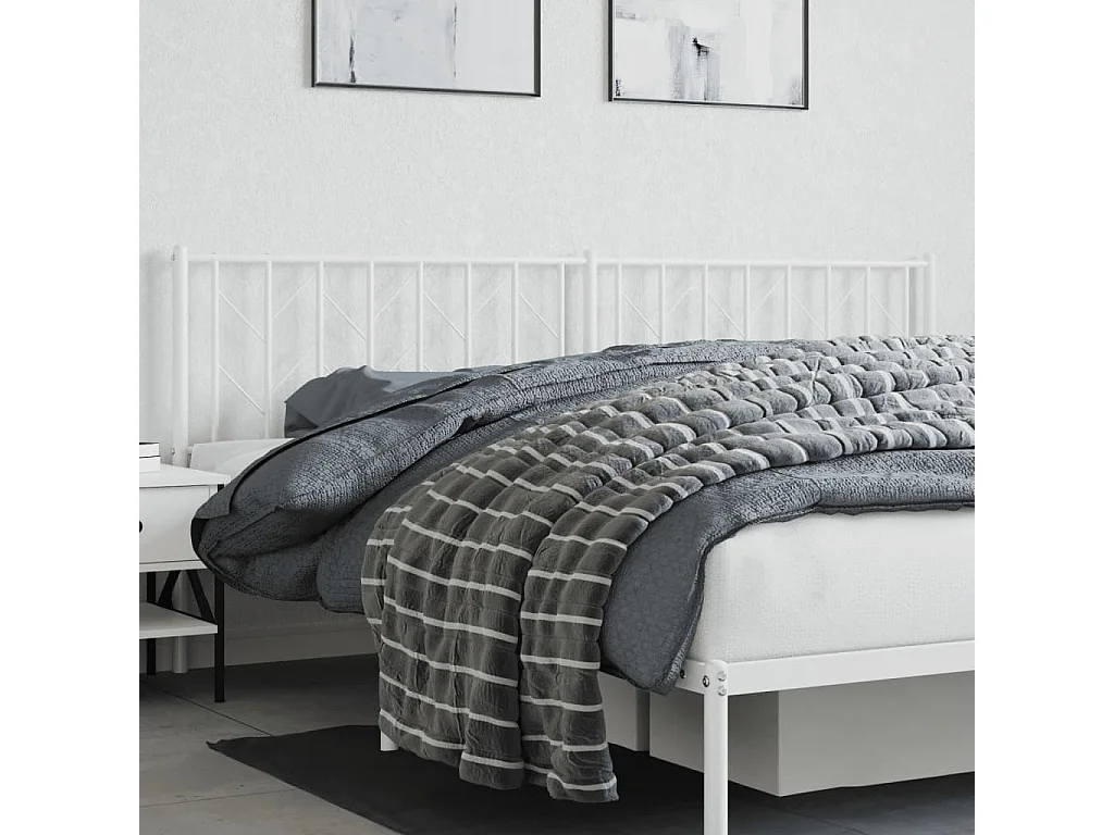 Tête de lit métal blanc 200cm