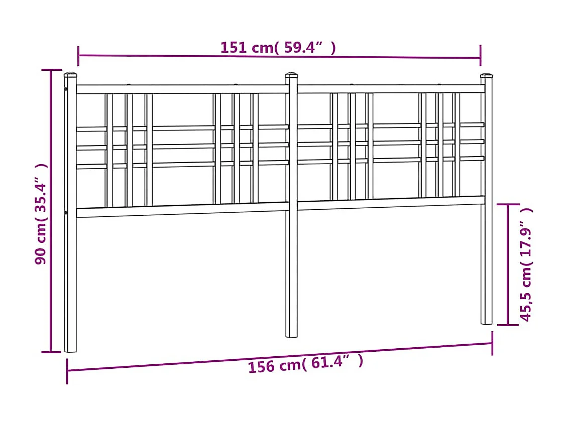 Tête de lit métal blanc 150cm