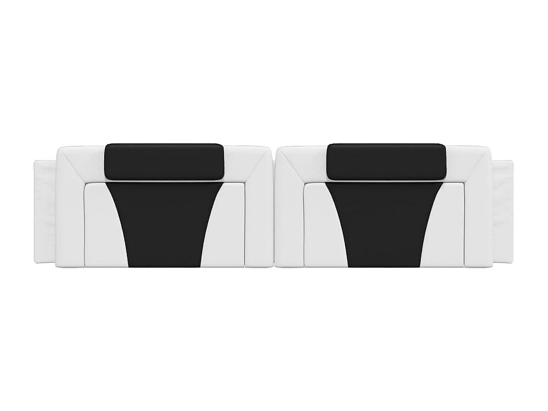 Coussin de tête de lit noir et blanc 200cm similicuir