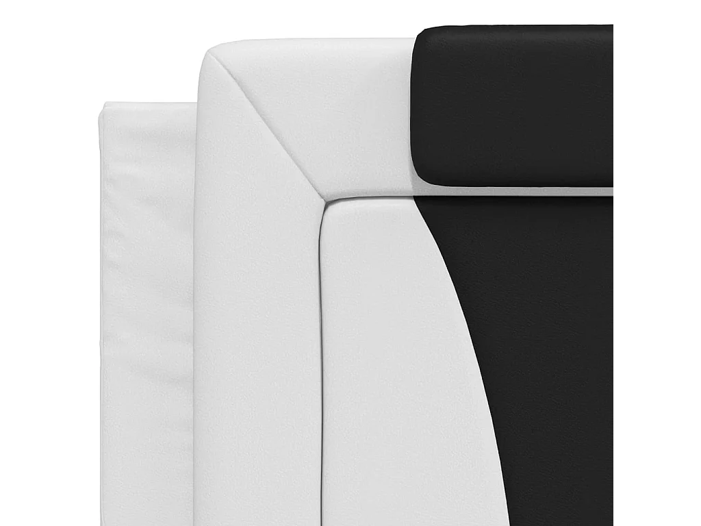 Coussin de tête de lit noir et blanc 200cm similicuir