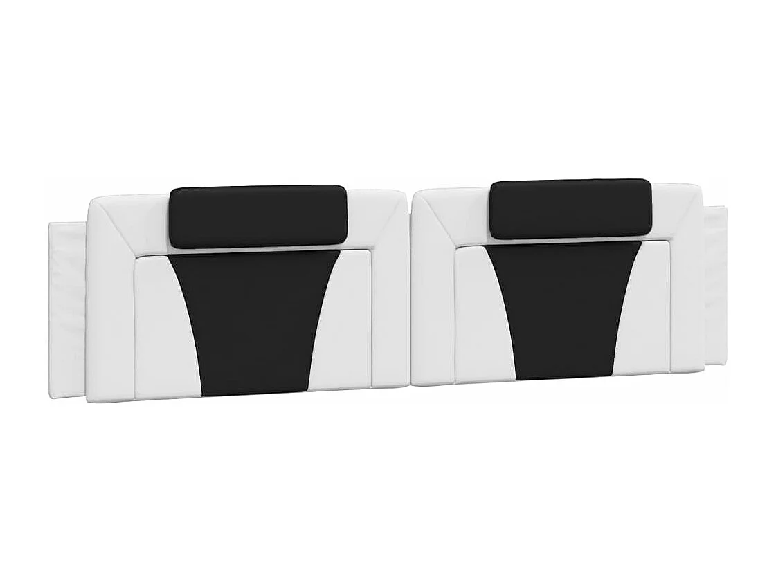 Coussin de tête de lit noir et blanc 200cm similicuir