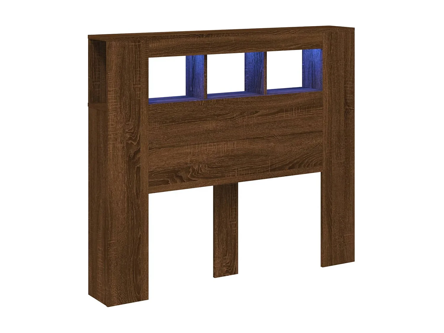 Tête de lit à LED chêne marron 120x18,5x103,5 bois ingénierie