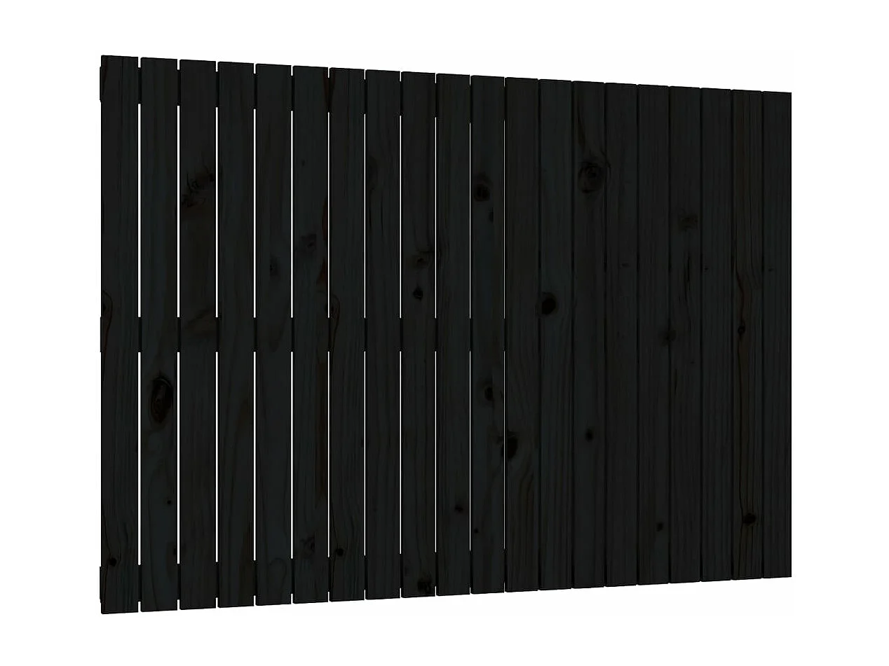 Tête de lit murale Noir 127,5x3x90 Bois massif de pin