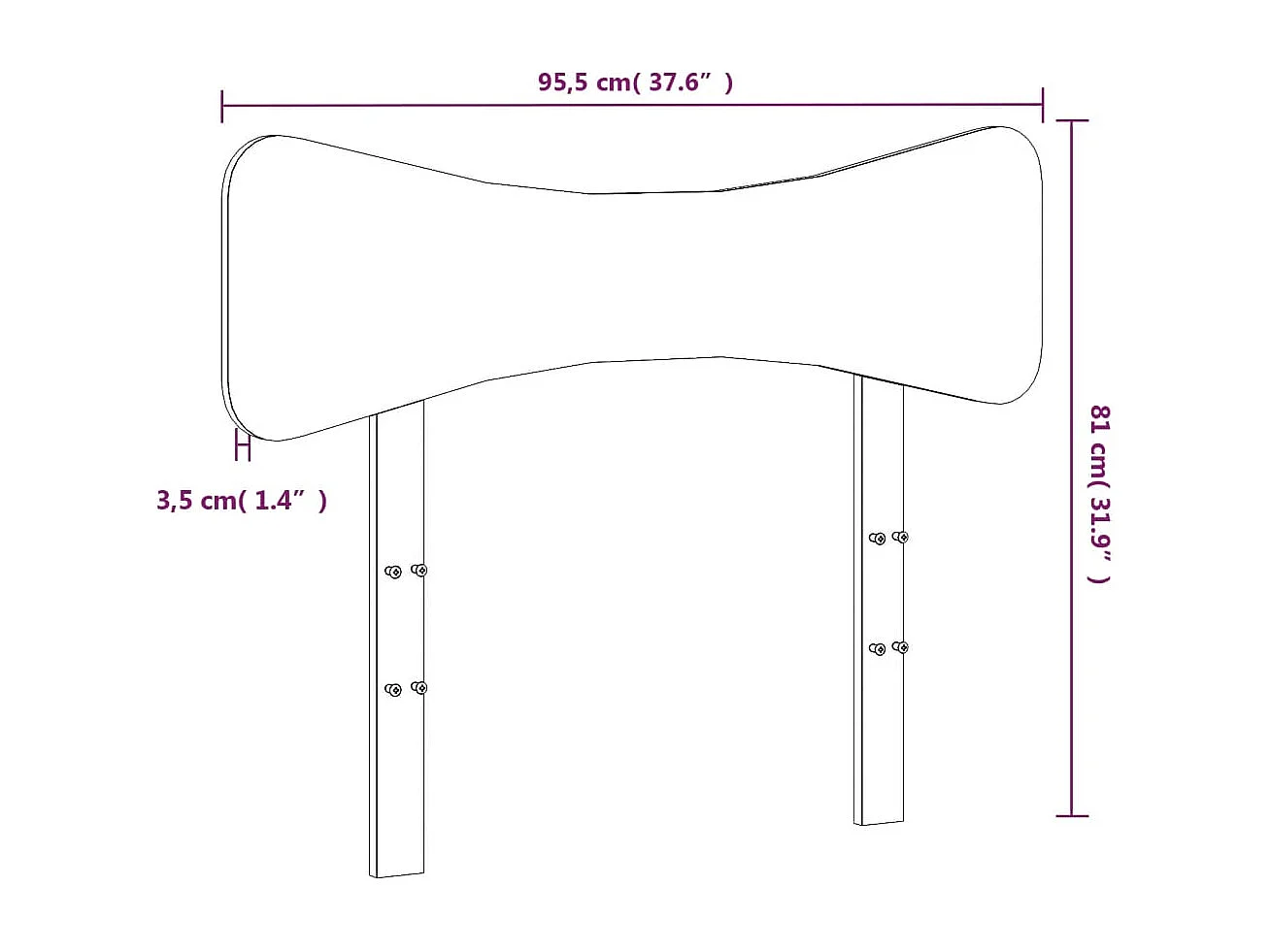 Tête de lit blanc 90cm bois massif de pin