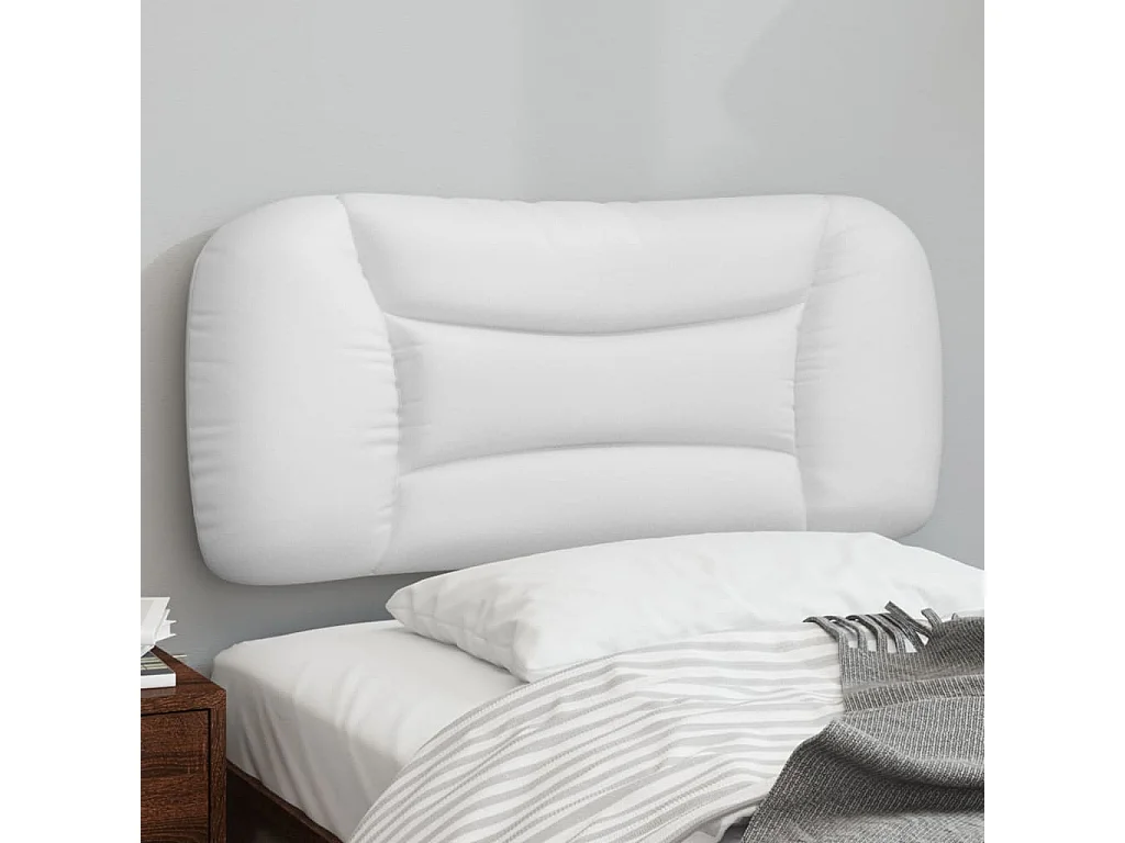 Coussin de tête de lit blanc 80cm similicuir
