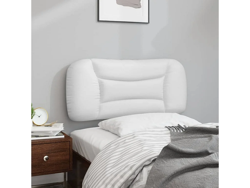 Coussin de tête de lit blanc 80cm similicuir