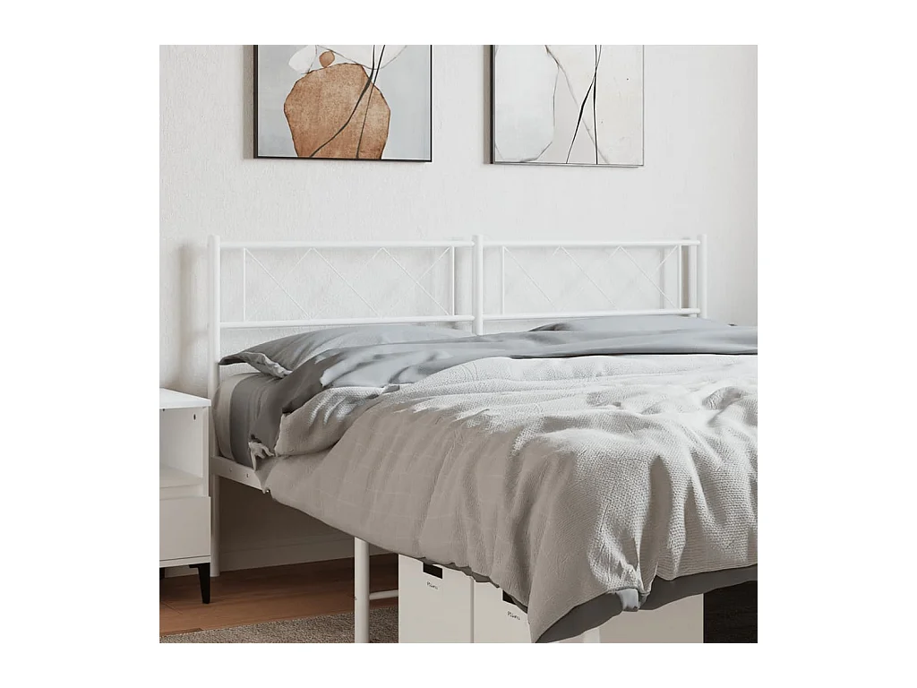 Tête de lit métal blanc 120cm