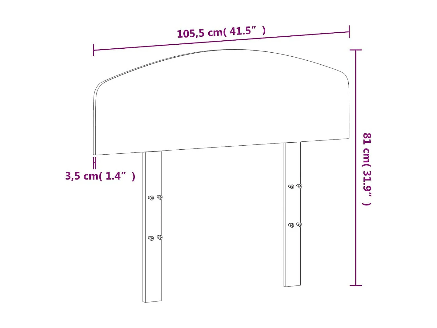 Tête de lit marron 100cm bois massif de pin