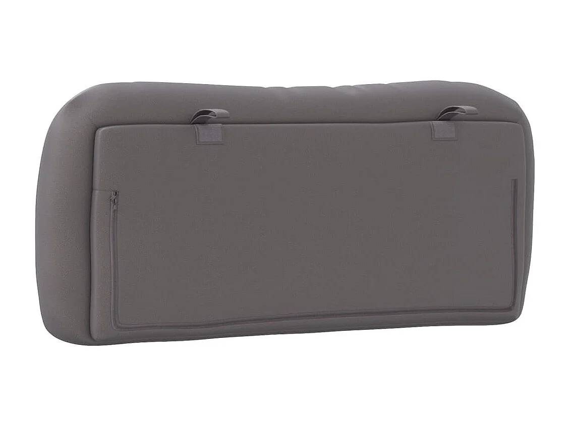 Coussin de tête de lit gris 90cm similicuir
