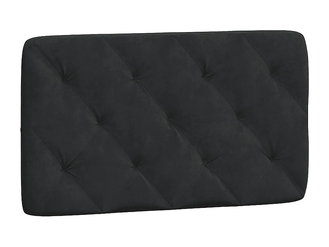 Coussin de tête de lit noir 80cm velours