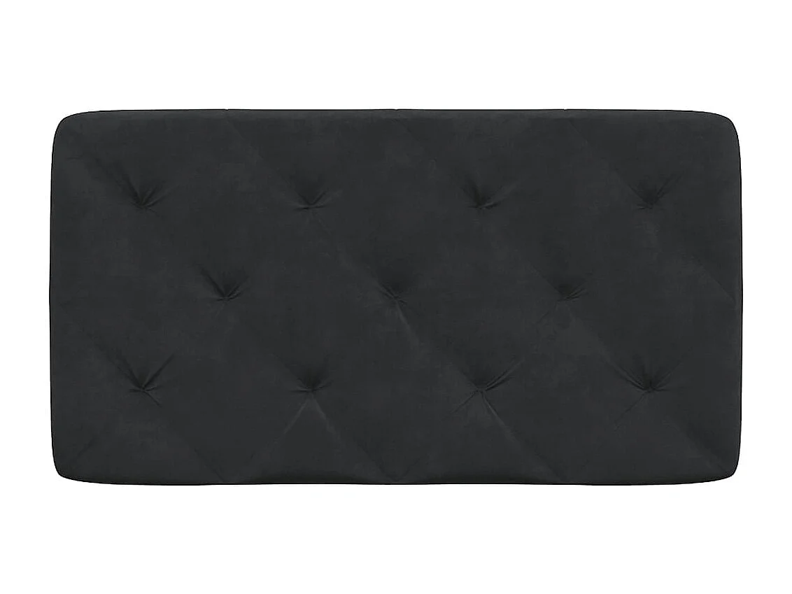 Coussin de tête de lit noir 80cm velours