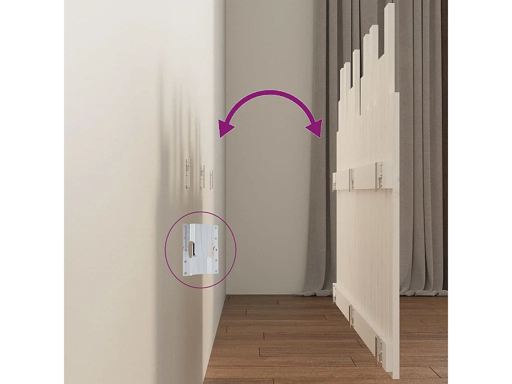 Tête de lit murale Blanc 127,5x3x80 Bois massif de pin