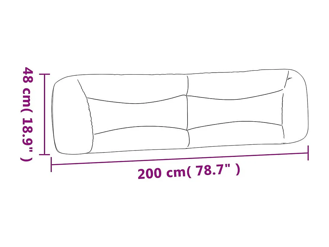 Coussin de tête de lit gris clair 200cm tissu