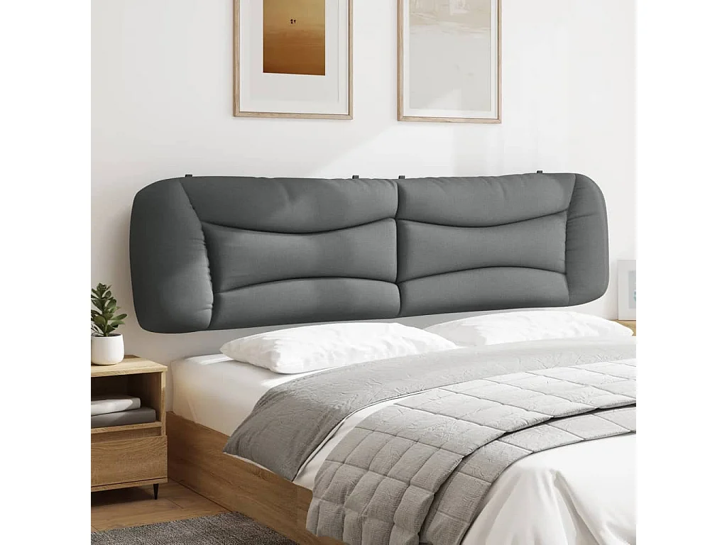 Coussin de tête de lit gris clair 200cm tissu
