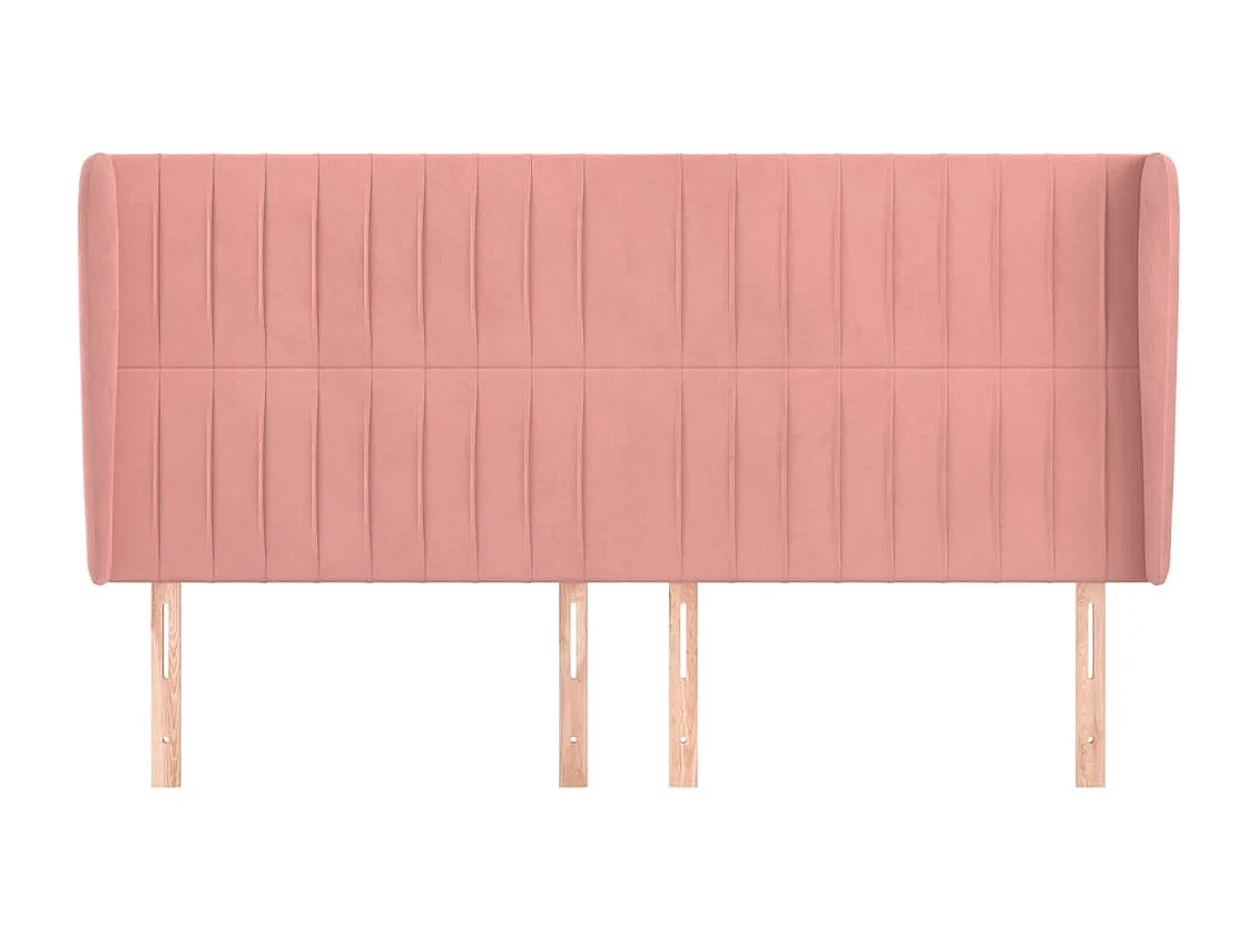 Tête de lit avec oreilles Rose 183x23x118-128 Velours
