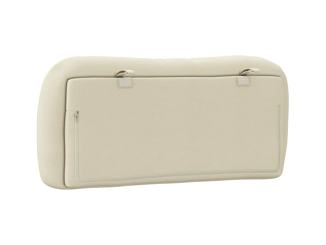 Coussin de tête de lit crème 90cm tissu