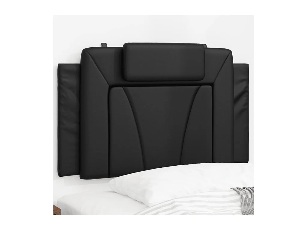 Coussin de tête de lit noir 80cm similicuir