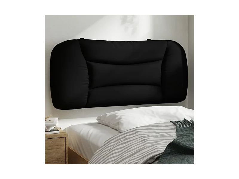 Coussin de tête de lit noir 90cm tissu