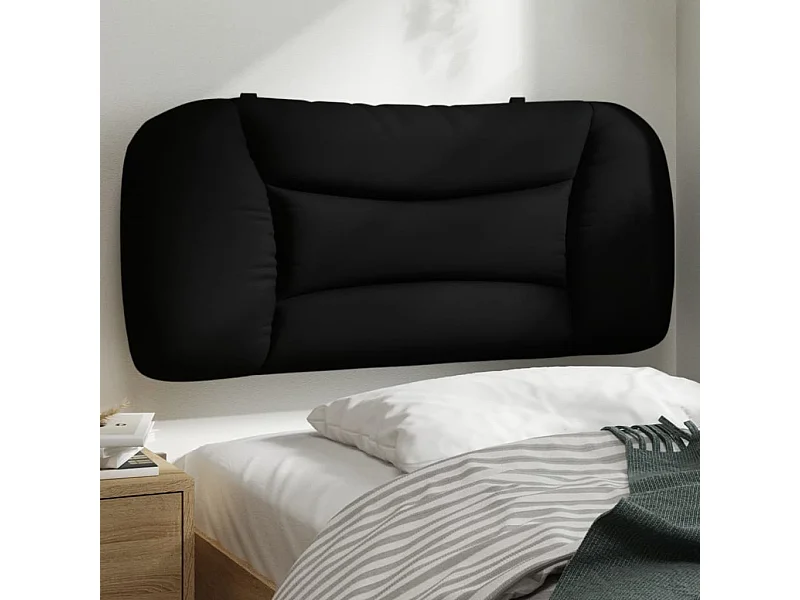 Coussin de tête de lit noir 90cm tissu