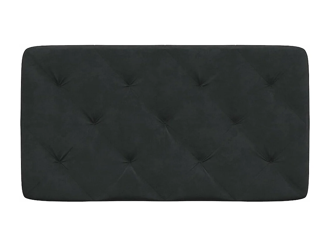 Coussin de tête de lit noir 90cm velours
