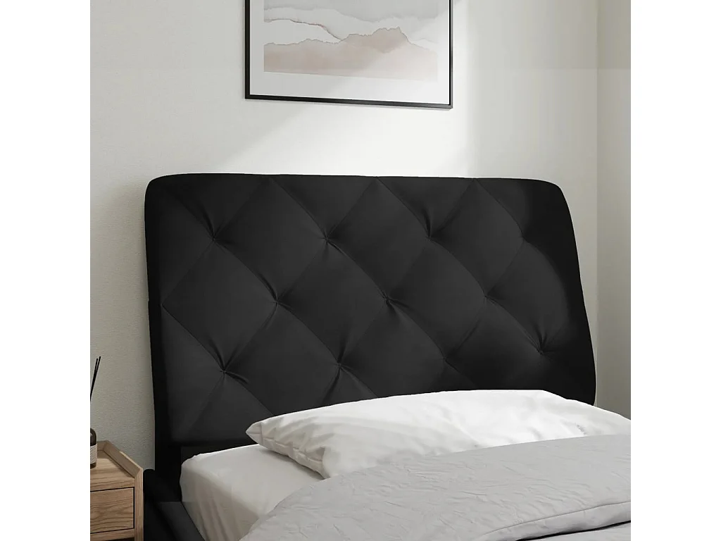 Coussin de tête de lit noir 90cm velours