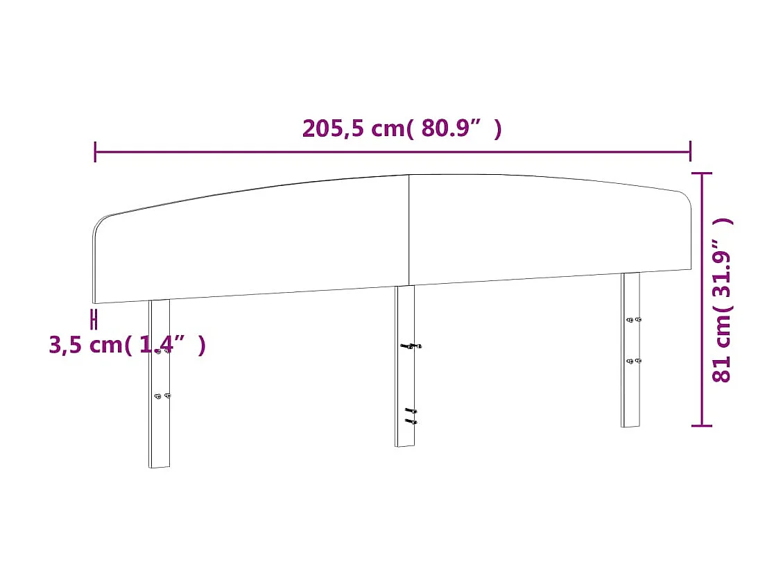 Tête de lit marron 200cm bois massif de pin