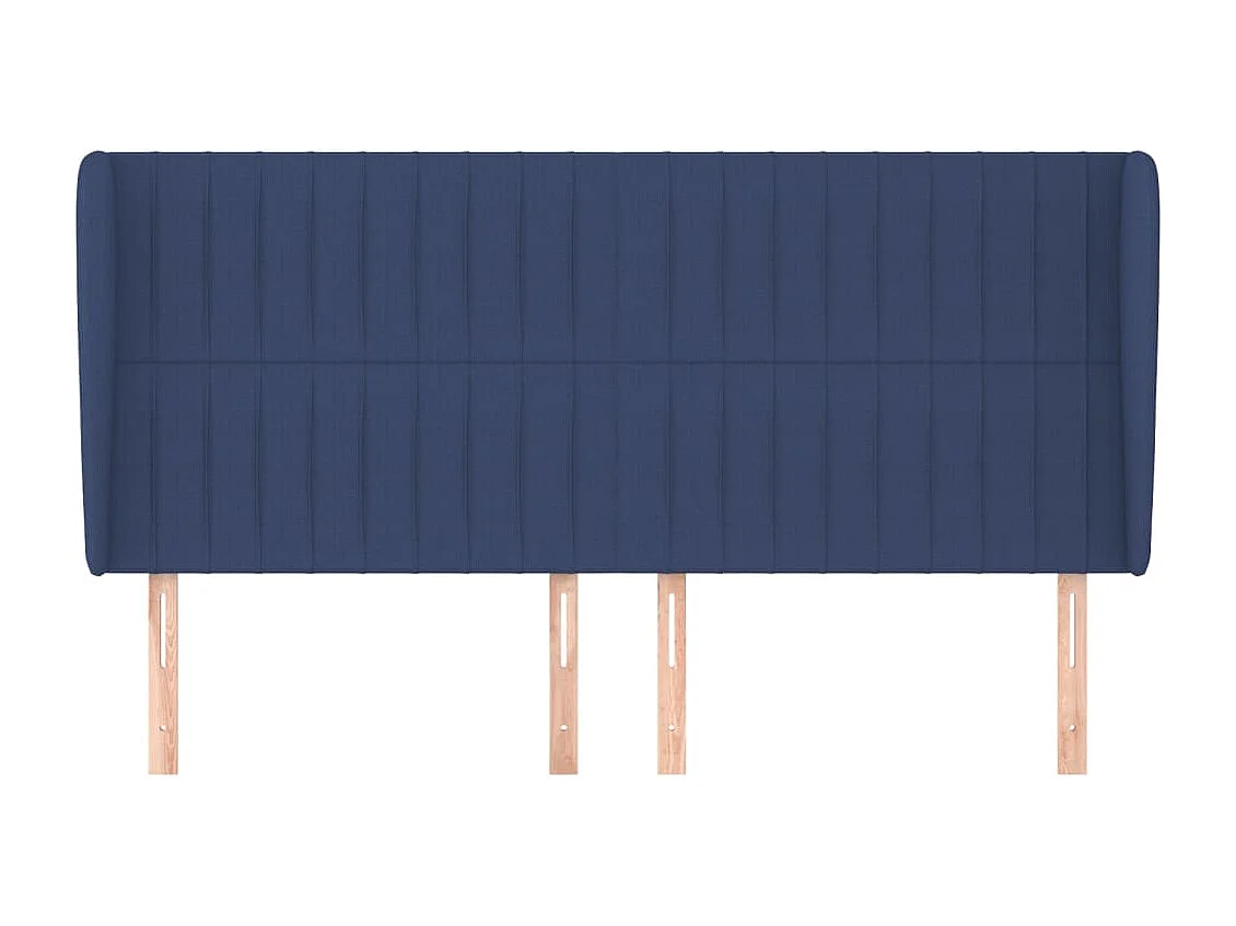 Tête de lit avec oreilles Bleu 203x23x118-128 Tissu
