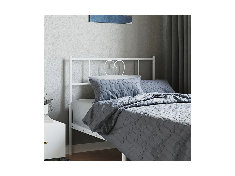 Tête de lit métal blanc 90cm