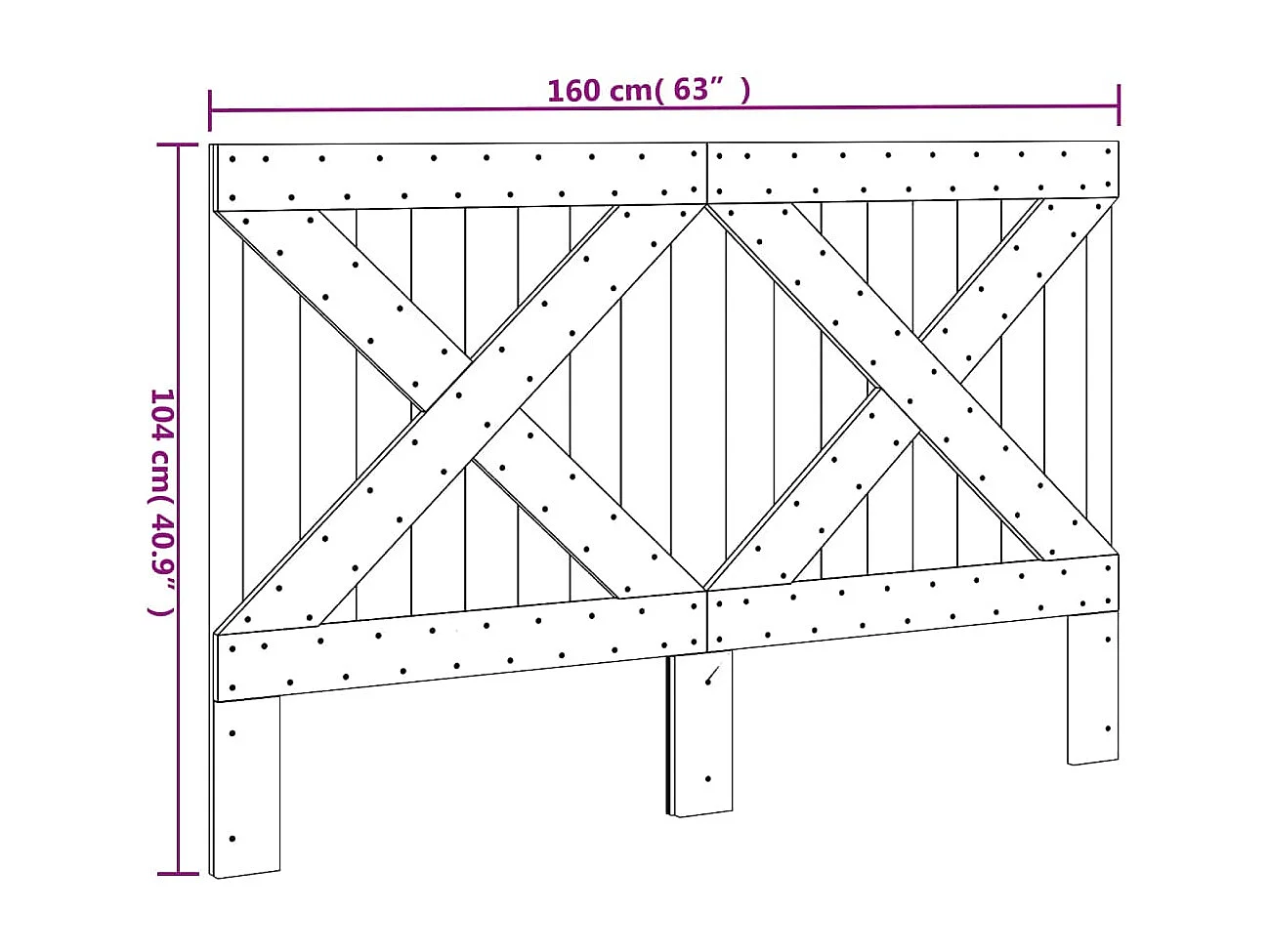 Tête de lit 160x104 bois massif de pin