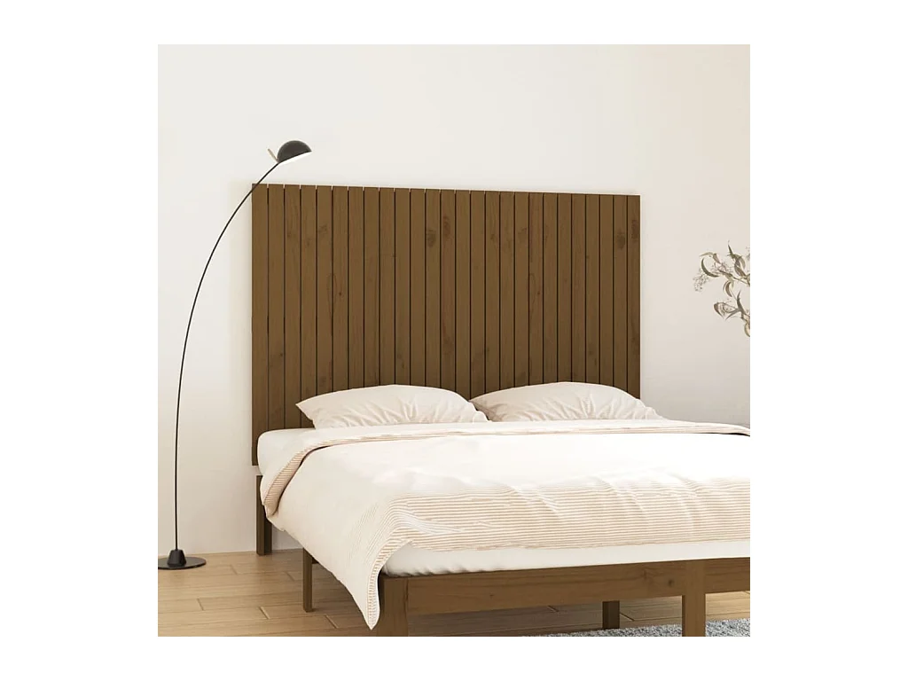 Tête de lit murale Marron miel 166x3x110 Bois massif de pin
