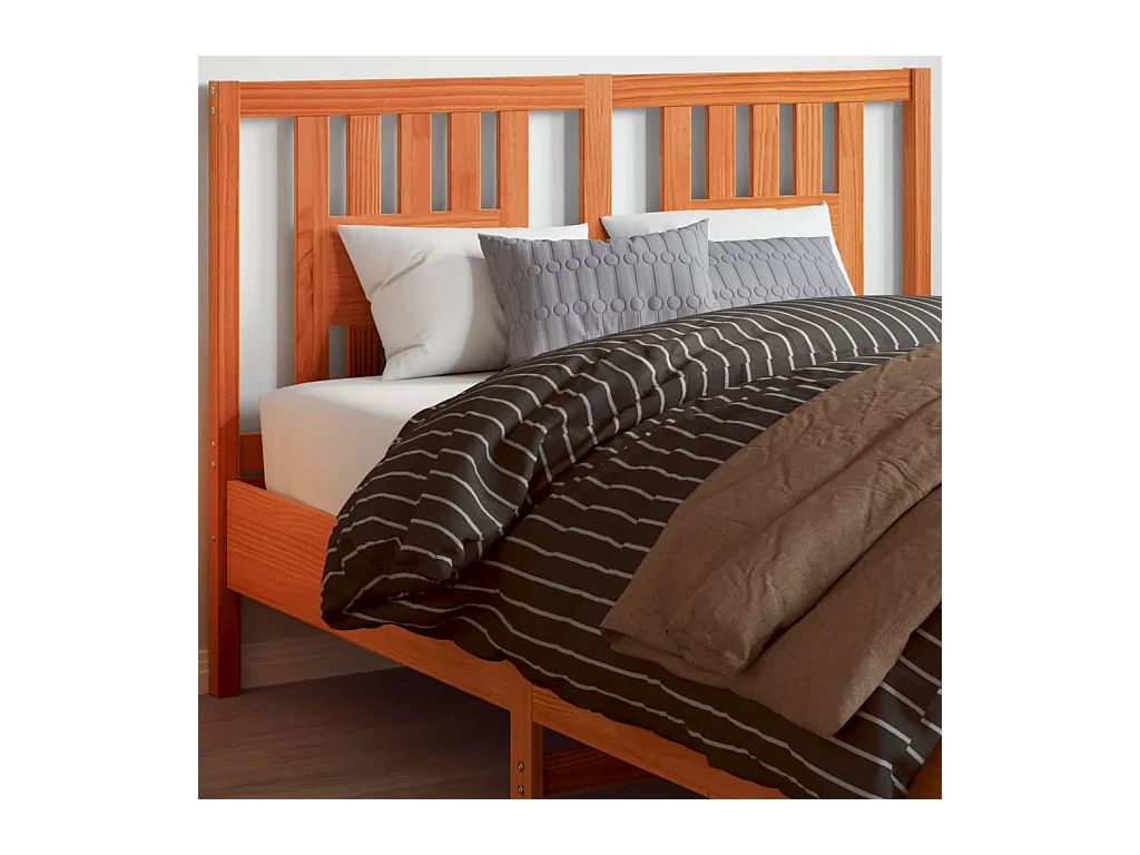 Tête de lit marron 140cm bois massif de pin
