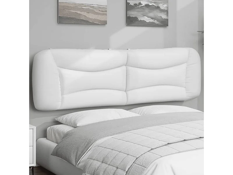 Coussin de tête de lit blanc 180cm similicuir