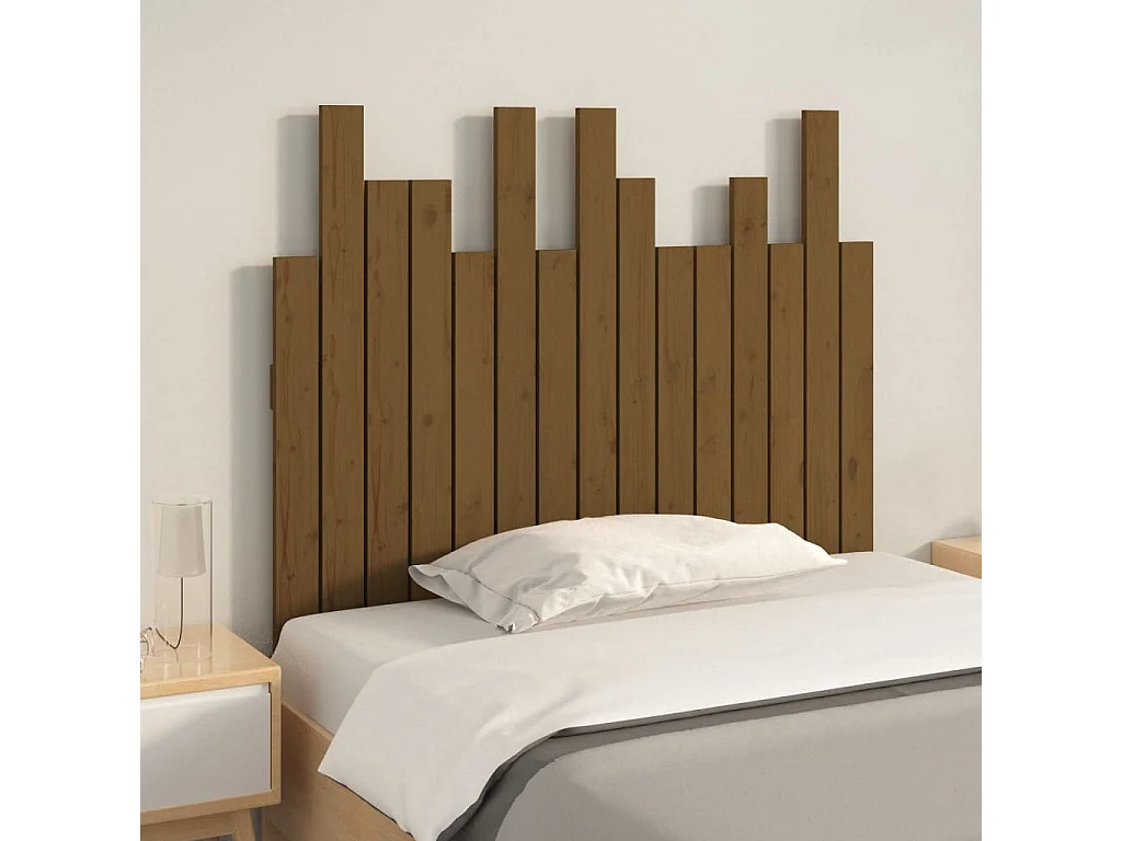 Tête de lit murale Marron miel 95,5x3x80 Bois massif de pin