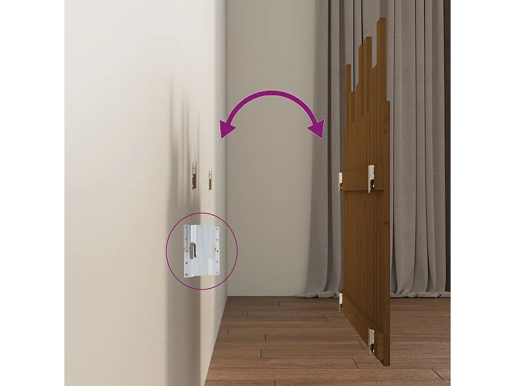 Tête de lit murale Marron miel 95,5x3x80 Bois massif de pin