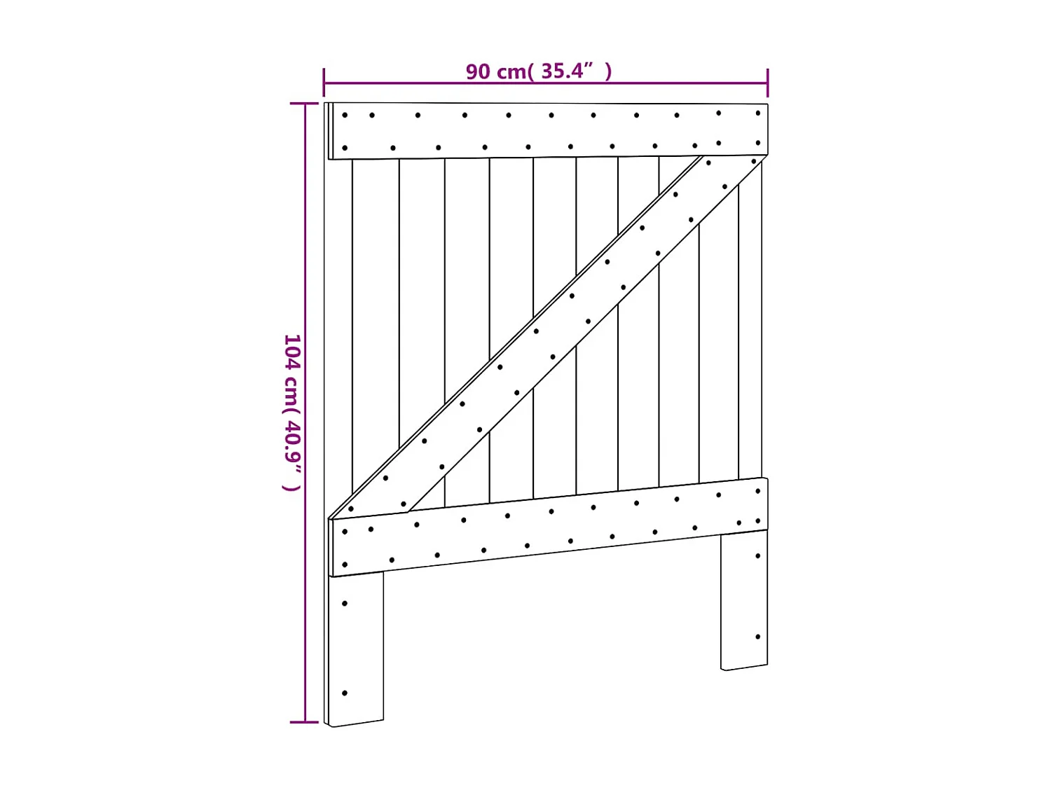 Tête de lit 90x104 bois massif de pin