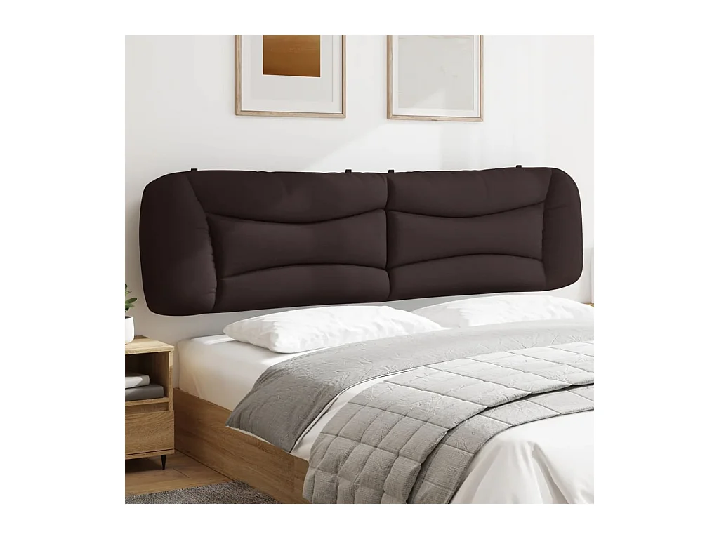Coussin de tête de lit marron foncé 200cm tissu