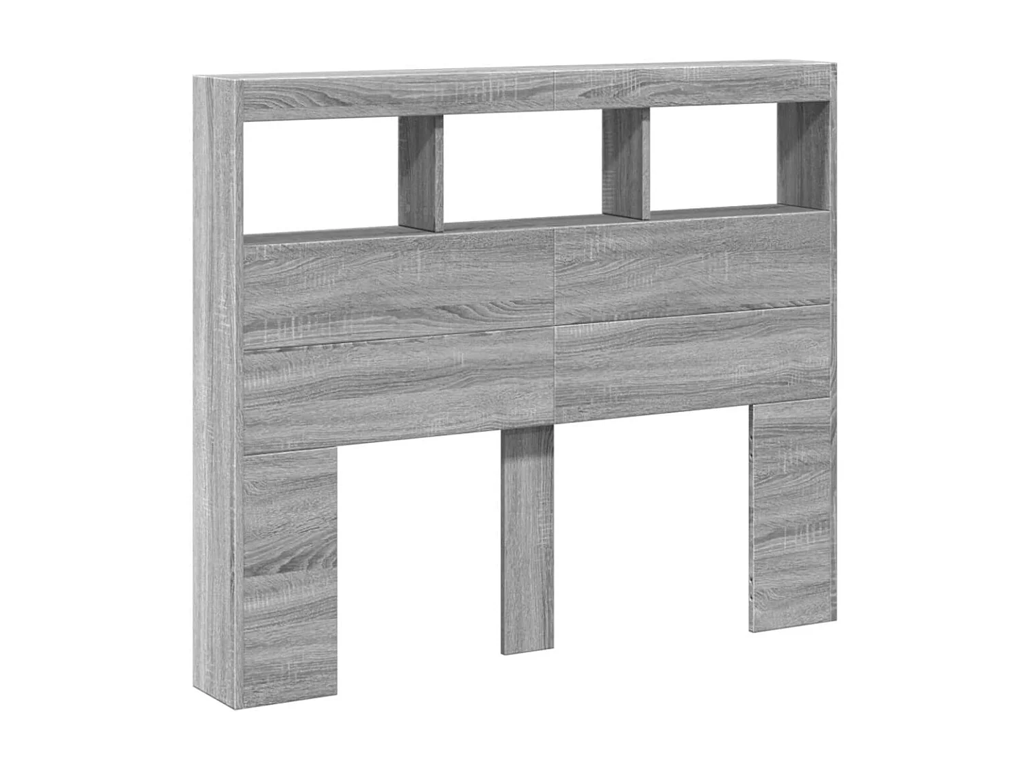 Armoire tête de lit avec LED sonoma gris 120x17x102