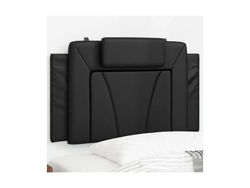 Coussin de tête de lit noir 90cm similicuir