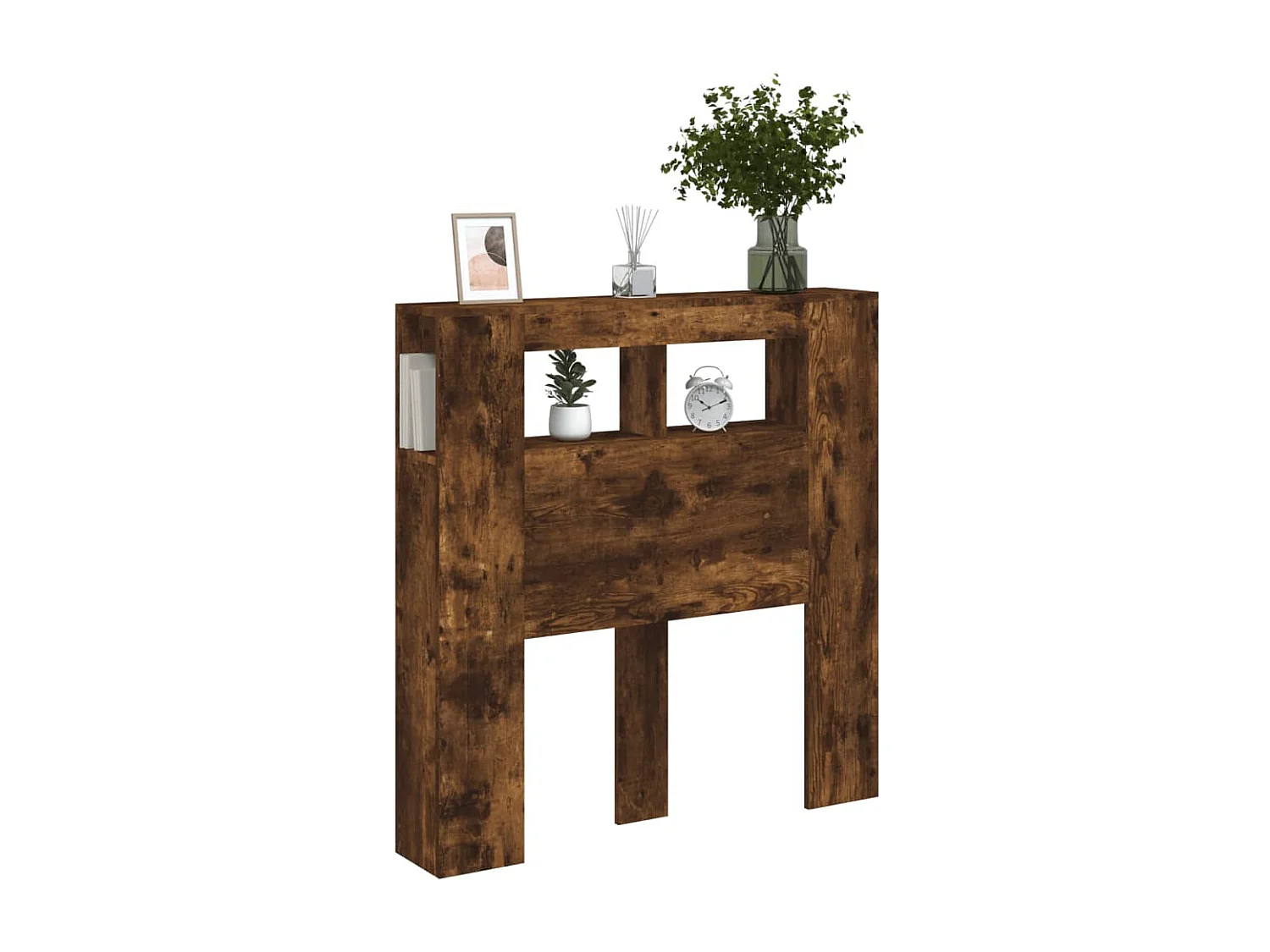 Tête de lit à LED chêne fumé 100x18,5x103,5 bois d'ingénierie