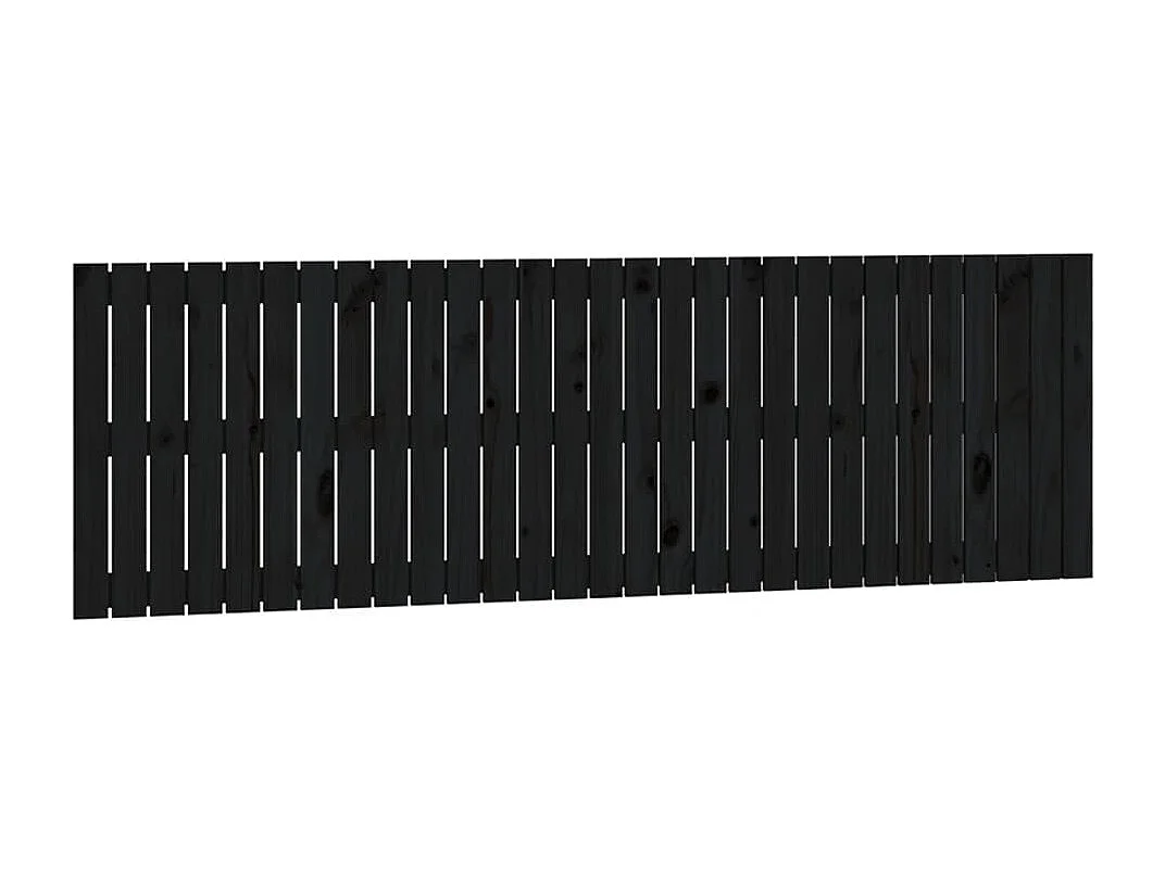 Tête de lit murale Noir 185x3x60 Bois massif de pin