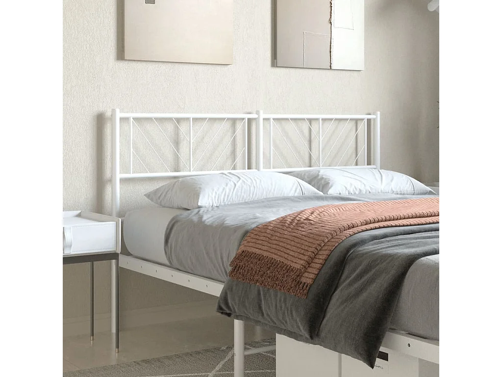 Tête de lit métal blanc 140cm