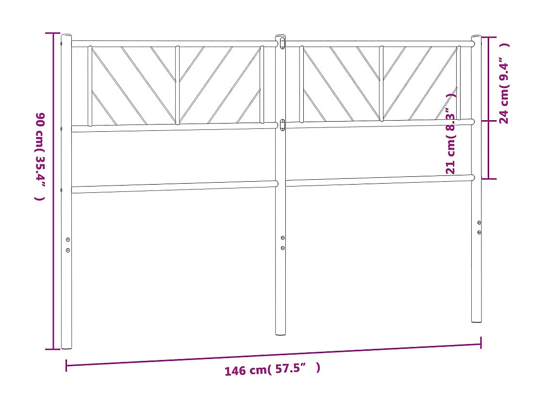 Tête de lit métal blanc 140cm