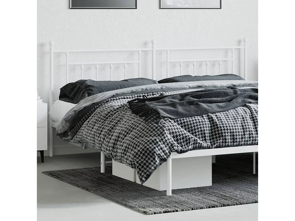 Tête de lit métal blanc 193cm
