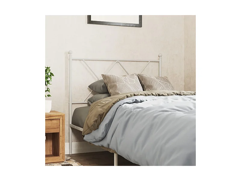 Tête de lit métal blanc 90cm